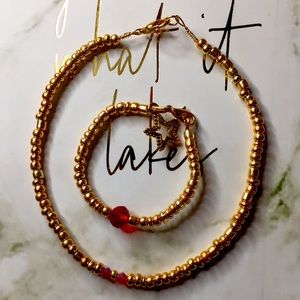Infant /toddler gold bead necklace/bracelet set